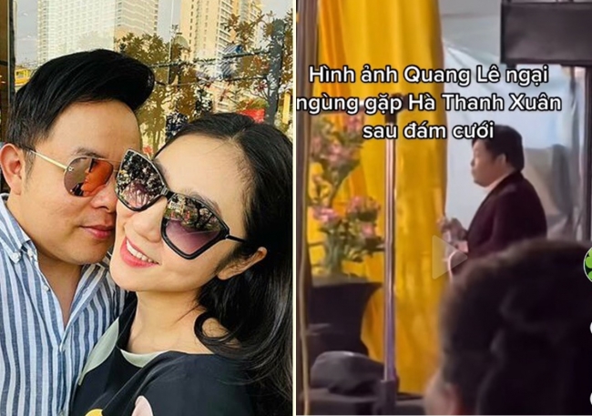 Lộ đoạn clip tỏ rõ thái độ của Quang Lê khi chạm mặt Hà Thanh Xuân sau đám cưới với Vua Cá Koi
