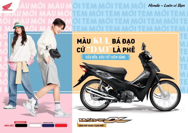 Honda Wave Alpha 2023 chính thức ra mắt tại Việt Nam: Màu sắc cực 'Kul' cùng bộ tem xe ấn tượng