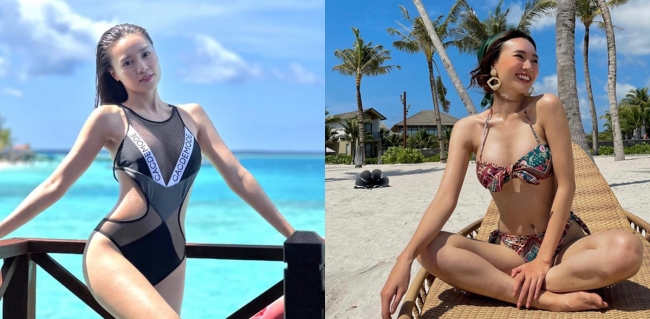 Ninh Dương Lan Ngọc khoe dáng nuột nà khi diện bikini tại bể bơi
