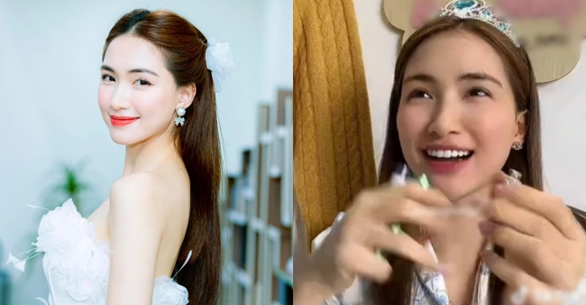 Phản ứng của Hòa Minzy khi lộ nhẫn kim cương lúc đang livestream bán hàng online