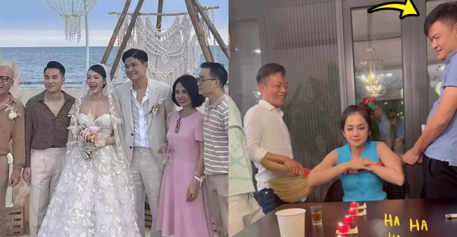 Ông xã Minh Hằng hiếm hoi lộ diện cùng gia đình vợ trong ngày Giáng sinh