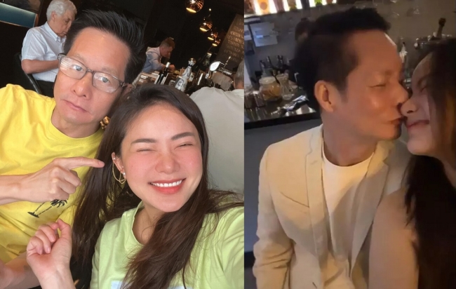 Vợ chồng Phan Như Thảo tình tứ, công khai khóa môi cực ngọt