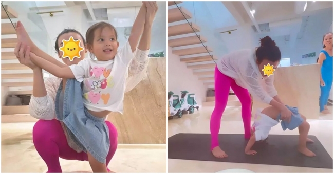 Mới 2 tuổi, Lisa con gái Hồ Ngọc Hà đã ‘nhào lộn’ với những động tác Yoga cực khó gây bất ngờ