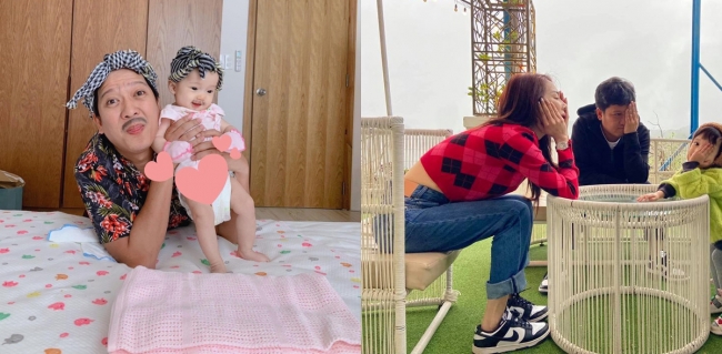 Chỉ mới 2 tuổi nhưng ái nữ nhà Trường Giang đã bộc lộ năng khiếu nghệ thuật