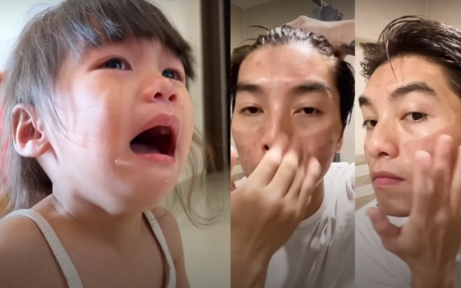 Con gái 'Quý Ròm' - Kính Vạn Hoa 'khóc thét' khi nhìn thấy mặt bố sau khi đi tân trang