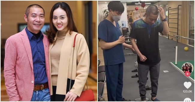 NSND Công Lý tập tễnh bước đi từng bước chậm chạp, tình hình sức khỏe hiện tại đã tiến triển