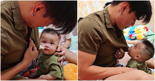 CĐM cười nghiêng ngả trước hình ảnh Lê Dương Bảo Lâm cho con bú sữa