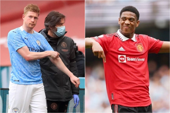 Tinh hình lực lượng MU và Man City - Chung kết Cúp FA: De Bruyne chấn thương, Martial vắng mặt