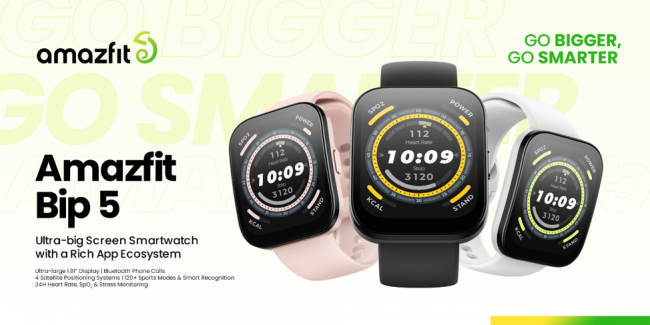 HUAMI RA MẮT AMAZFIT BIP 5 MÀN HÌNH SIÊU LỚN 1.91”, CÓ THỂ NGHE GỌI VỚI GIÁ CHƯA ĐẾN 2 TRIỆU ĐỒNG