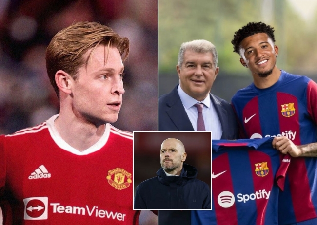 Barca đồng ý đổi Jadon Sancho, thương vụ De Jong đến MU vẫn thất bại vì HLV Erik Ten Hag bị sa thải?