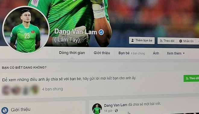 Facebook Đặng Văn Lâm bị chiếm quyền, lộ thông tin nhạy cảm