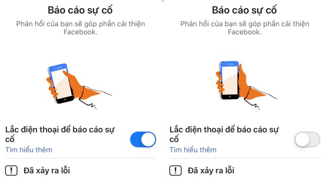 Cách bỏ thông báo 'Lắc điện thoại để báo cáo sự cố' của Facebook