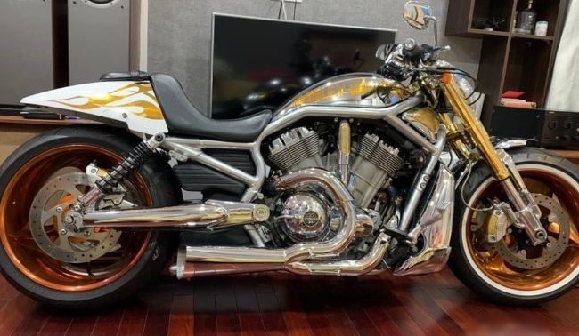 Cận cảnh siêu mô tô Harley-Davidson mạ vàng 24k đắp chiếu 6 năm hét giá 1 tỷ