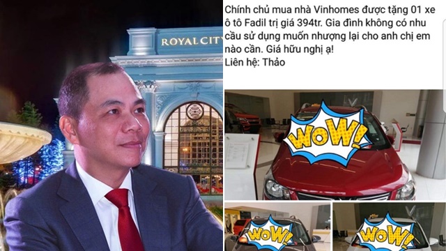 Hết tặng Vsmart, tỷ phú Phạm Nhật Vượng tiếp tục `chơi lớn` tặng luôn ô tô Vinfast cho người mua nhà