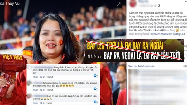 Nữ CĐV 'Bay lên trời là bay ra ngoài' bị dân mạng tấn công Facebook vì lý do bất ngờ