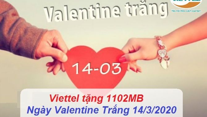 Cách nhận miễn phí 1,1GB mạng 4G Viettel sưởi ấm FA ngày Valentine trắng