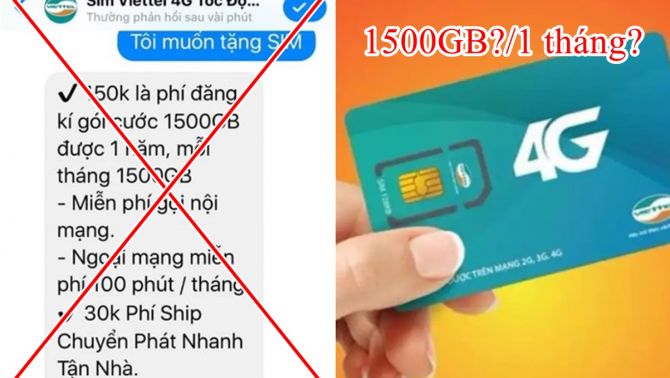 Sự thật về siêu Sim 4G tốc độ cao 1500GB/tháng với giá siêu rẻ: Cẩn thận khỏi mất tiền oan!