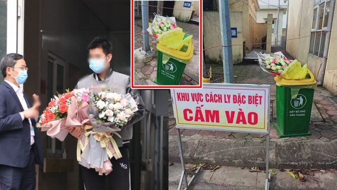 Xôn xao nam bệnh nhân F1 vừa ra viện đã vứt hoa được tặng vào thùng rác: “Ăn cháo đá bát?
