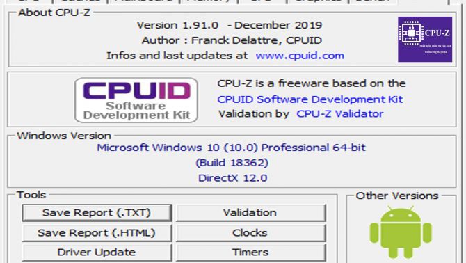 Kiểm tra cấu hình máy bằng CPU-Z chi tiết nhất