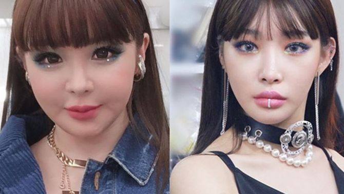Sửng sốt vì gương mặt biến dạng của Chung Ha, nhìn như chị em sinh đôi với Park Bom