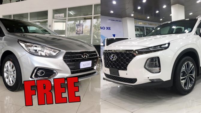 Khuyến mãi: Mua Hyundai Santa Fe được tặng kèm Hyundai Accent hoàn toàn mới