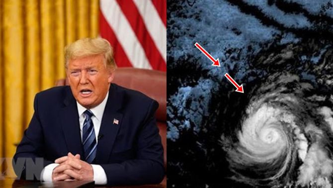 Cận cảnh hình ảnh vệ tinh 'siêu bão' mạnh nhất trái đất đang tiến vào Mỹ, khiến ông Trump lo sốt vó