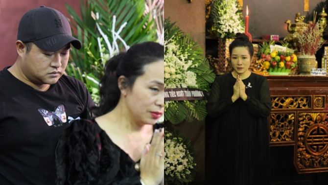 Minh Quân xót xa, Thanh Thanh Hiền khóc nghẹn trước linh cữu NSƯT Tuấn Phương 