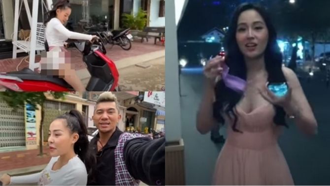 Tin sao Việt 1/2: Ngân 98 lộ chỗ nhạy cảm khi chạy xe đạp, Mai Phương Thúy lộ vòng 1 hớ hênh