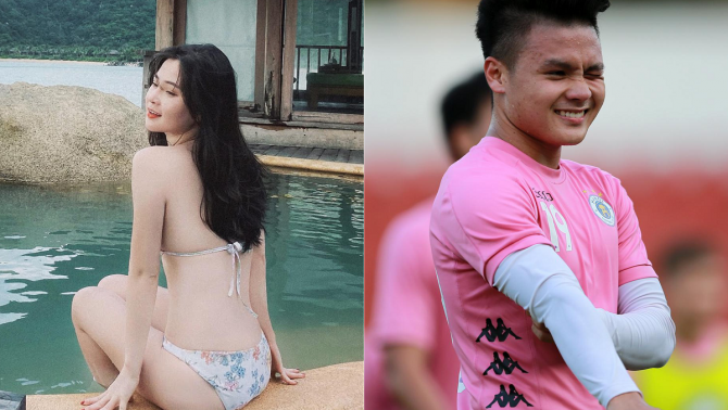 Body bốc lửa của nàng hot girl từng bị phát hiện 'nhún nhảy' Hồ Tây với Quang Hải: 3 vòng 'căng đét'