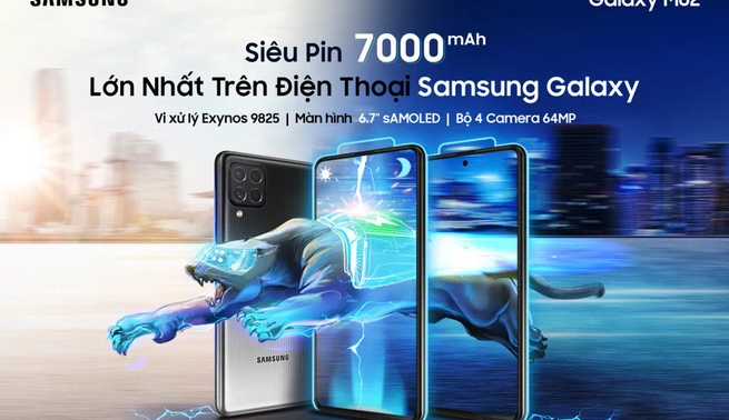 Samsung ra mắt Galaxy M62: Màn hình Super AMOLED, Pin 7000 mAh, giá 9,9 triệu đồng