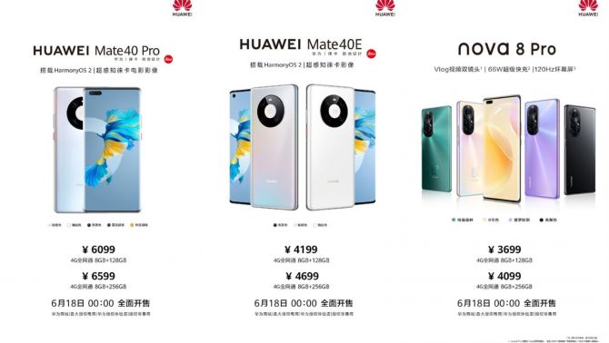 Huawei đưa Mate 40 Pro, Mate 40E & Nova 8 Pro tái xuất với Harmony OS chỉ có 4G