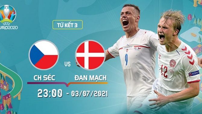 Trực tiếp bóng đá CH Séc - Đan Mạch, vòng tứ kết EURO 2021: Link VTV6 HD nhanh nhất