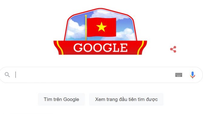 Google thay biểu tượng trang chủ chào mừng ngày Quốc Khánh Việt Nam