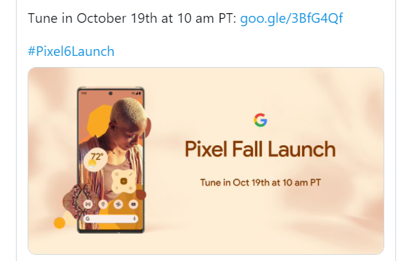 Google ấn định ngày ra mắt Pixel 6