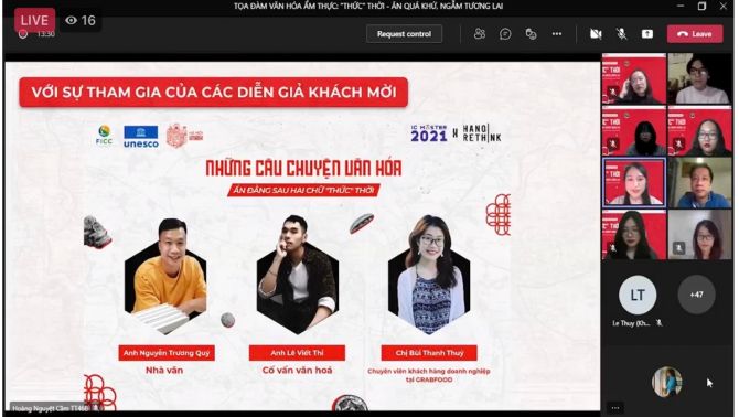 Tọa đàm trực tuyến quảng bá về ẩm thực Hà Nội dành cho người trẻ Việt