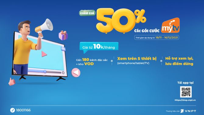 Truyền hình MyTV tung siêu khuyến mại khủng cuối năm, giá chỉ từ 10.000đ/tháng