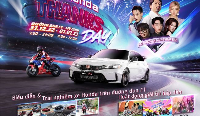 Đại nhạc hội mừng năm mới Honda Thanks Day cùng hàng loạt hoạt động biểu diễn xe đỉnh cao