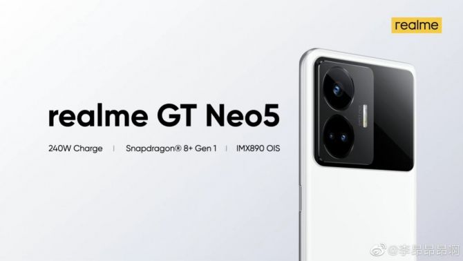 Realme GT Neo 5 sắp ra mắt với chip Snapdragon 8+ Gen 1 và camera 50MP