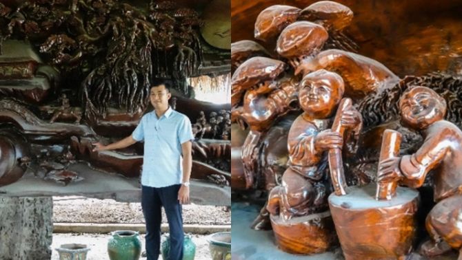 Choáng ngợp trước bức tranh gỗ lũa nguyên khối: Lập kỷ lục Việt Nam, 20 nghệ nhân làm 6 năm mới xong