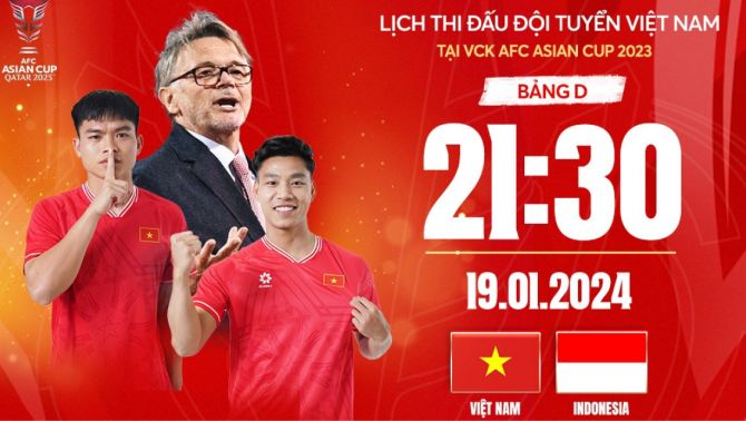 Xem trực tiếp bóng đá Việt Nam vs Indonesia ở đâu, kênh nào? Link xem trực tiếp VTV5 Asian Cup HD