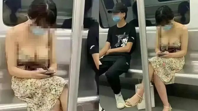 Cô gái trẻ ăn mặc phản cảm trên tàu điện ngầm khiến cư dân mạng phẫn nộ