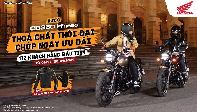 Rinh ngay quà chất khi sở hữu CB350 H’ness cùng chương trình khuyến mại 'Thỏa chất thời đại, chớp ngay ưu đãi'