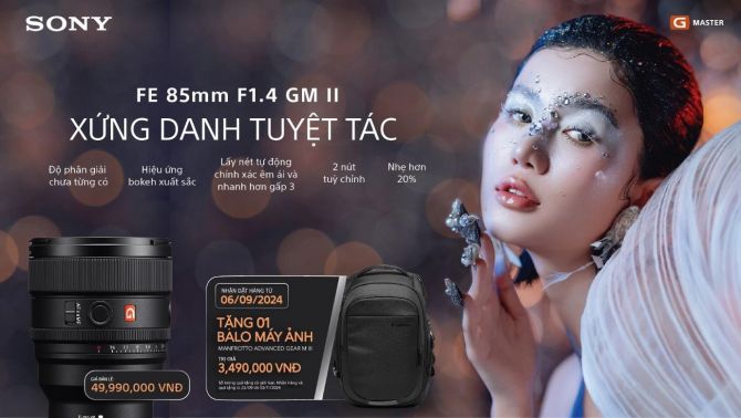 Sony ra mắt ống kính chuyên chân dung gọn nhẹ FE 85MM F1.4 GM II