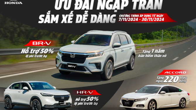 Honda tung ưu đãi cực khủng cho nhiều dòng ô tô đầu tháng 11