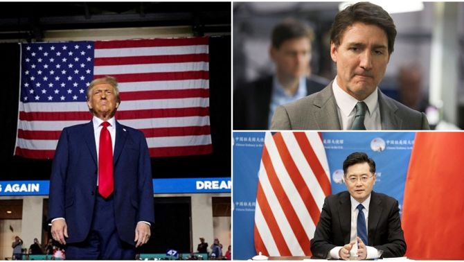 Trung Quốc - Canada phản ứng trước tuyên bố của ông Donald Trump về việc tăng thuế mạnh hàng hóa từ 2 nước này