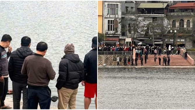 Tá hỏa phát hiện thi thể cô gái trẻ nổi trên hồ Linh Quang ở Hà Nội