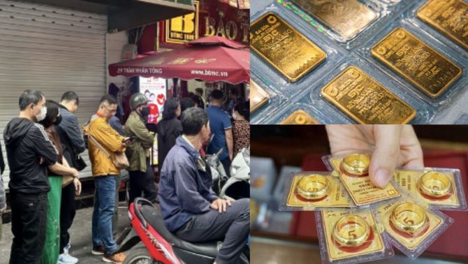 Náo loạn tiệm vàng: Người dân đổ bộ ‘săn’ vàng, chật kín đến mức không còn chỗ đứng