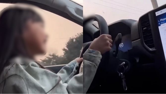 CSGT vào cuộc vụ người bố để bé gái lái xe ô tô với tốc độ 50 - 60km/h
