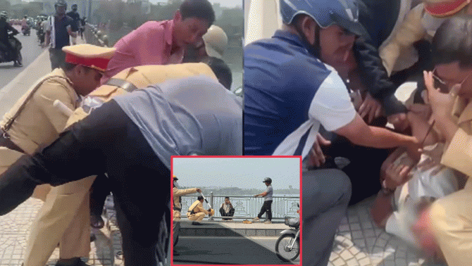 Sau 2 ngày ra Huế chơi, nam thanh niên định nhảy cầu vì chuyện tình cảm được cảnh sát ngăn kịp thời
