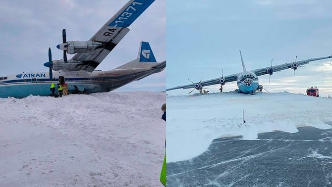 Máy bay trượt khỏi đường băng khi hạ cánh, đâm vào 1 bãi tuyết nhưng kỳ tích đã xảy ra